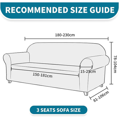 Stretch Sofaüberzug 3-Sitzer – Dunkelblau, Rutschfest & Waschbar