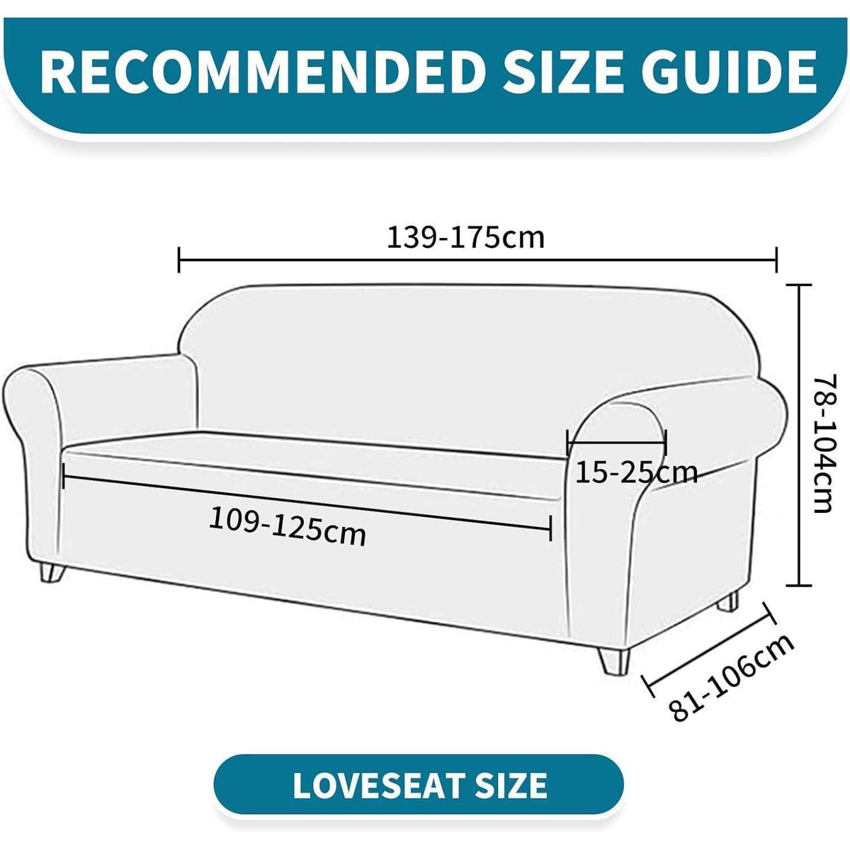 Stretch Sofaüberzug 2-Sitzer – Dunkelblau, Rutschfest & Waschbar