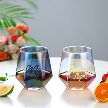 Irisierende Mr und Mrs Weingläser Set für Hochzeit und