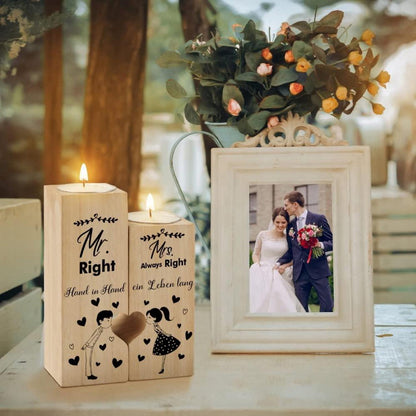 Herzförmiger Kerzenhalter Hochzeit Paare Mr Mrs Verlobung Jahrestag