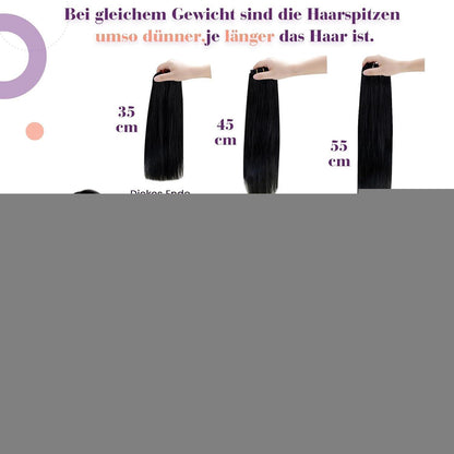 Echthaar Clip-in Extensions Schwarz-Blond Balayage 40cm