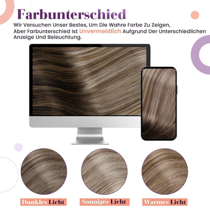 Echthaar Clip-in Extensions Schwarz-Blond Balayage 40cm