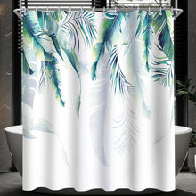 Duschvorhang Grün Blätter 180x200 Wasserdicht Antischimmel Polyester