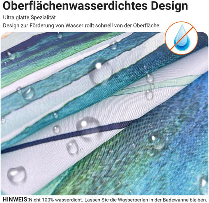 Grüner Blätter Duschvorhang 180x200 Antischimmel Polyester