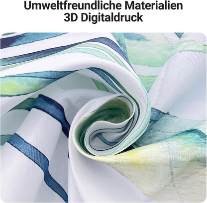 Duschvorhang Grün Blätter 180x200 Wasserdicht Antischimmel Polyester