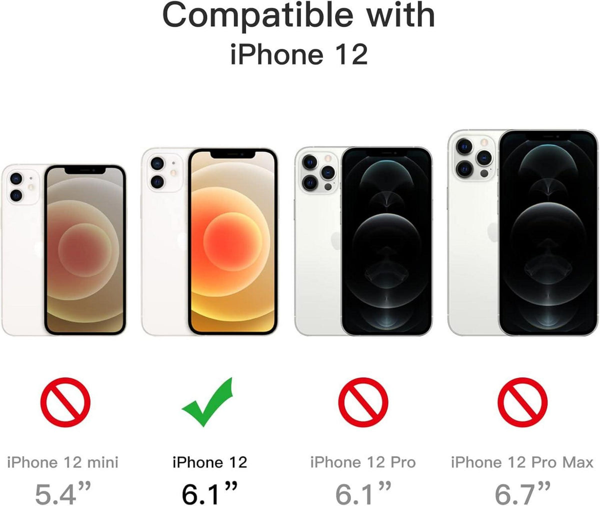 iPhone 12 6,1 Zoll Hülle 5 in 1 mit Schutzfolie und Kameraschutz