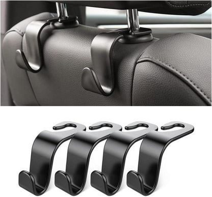 Auto Kopfstützenhaken 4er Set Schwarz für Taschen Spielzeug
