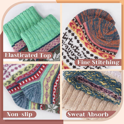 Warme Wollsocken Damen Weihnachtsgeschenke 2023 5er Set in Geschenkbox