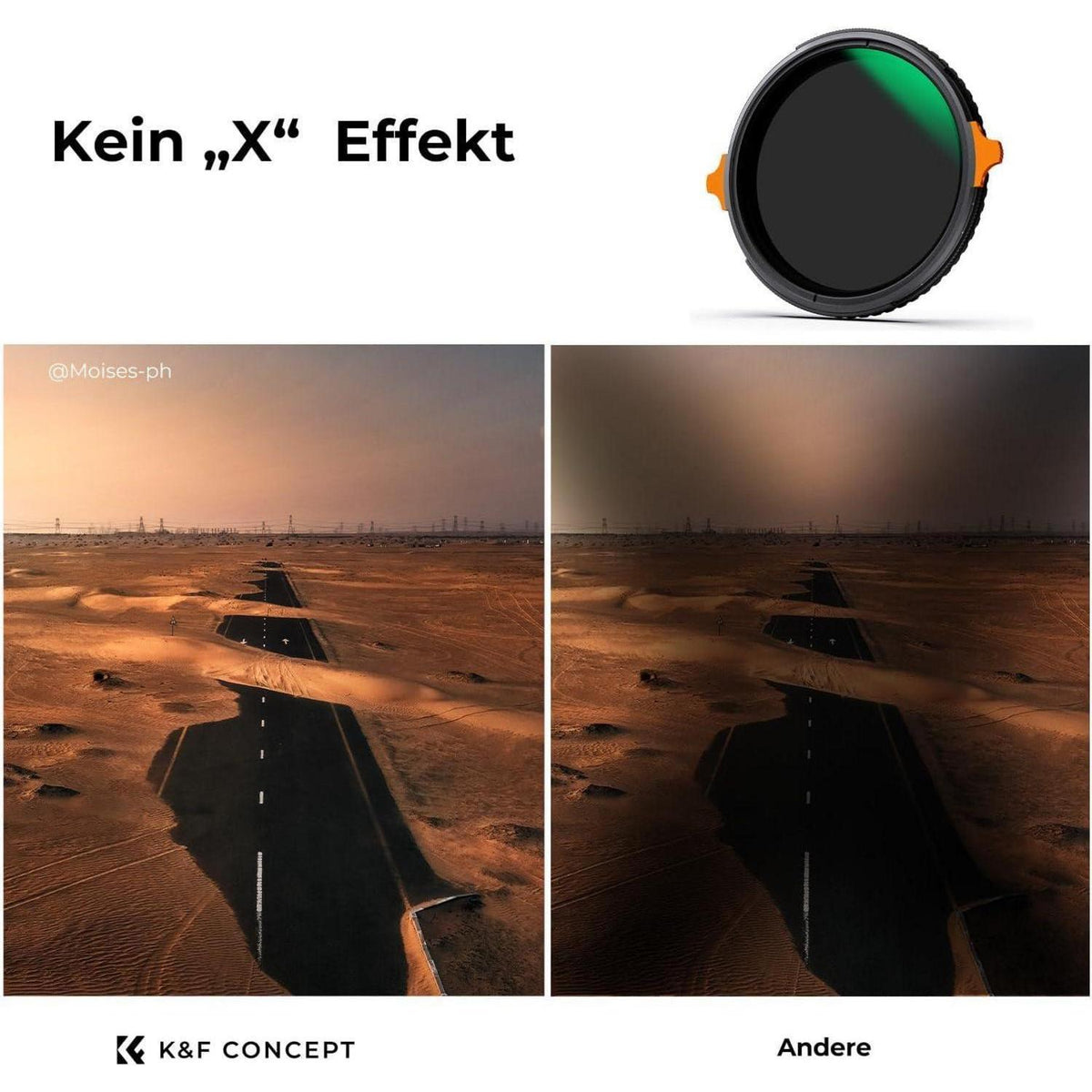 Variabler ND & CPL Filter 55mm, 2-6 Blendenstufen