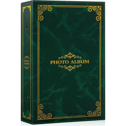 Fotoalbum 10x15cm Grün für 300 Fotos, Einsteckalbum in Lederoptik