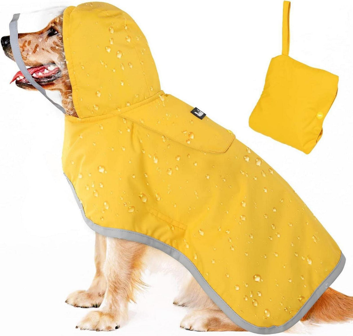 Regenmantel Hund wasserdicht, doppellagige durchsichtige Regenjacke