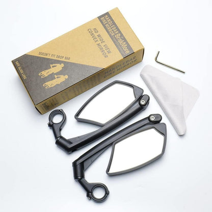 Fahrradspiegel Lenker Glaslinse justierbar drehbar sicher 1PAIR