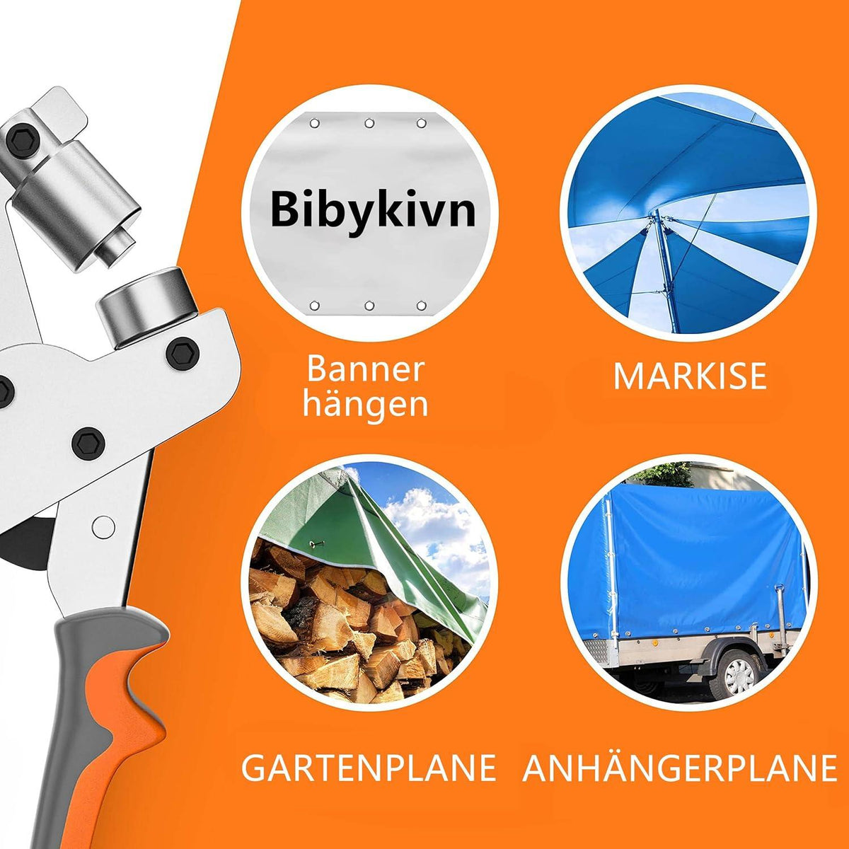 Ösenzange Profi mit 300 Ösen Ø 10mm für Planen Stoffe Magnetische