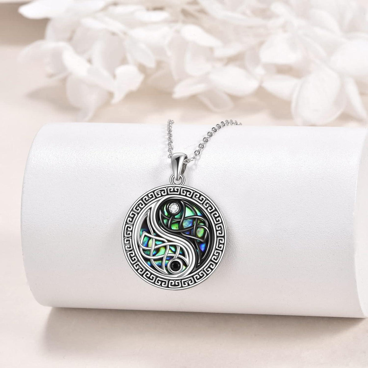 Yin Yang Halsketten Sterling Silber Keltischer Knoten BFF Anhänger Tai