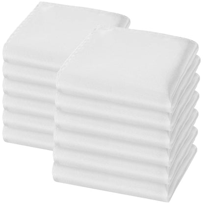 12er Pack Einstecktuch Herren Weiß Stofftaschentücher 22 x 22 cm