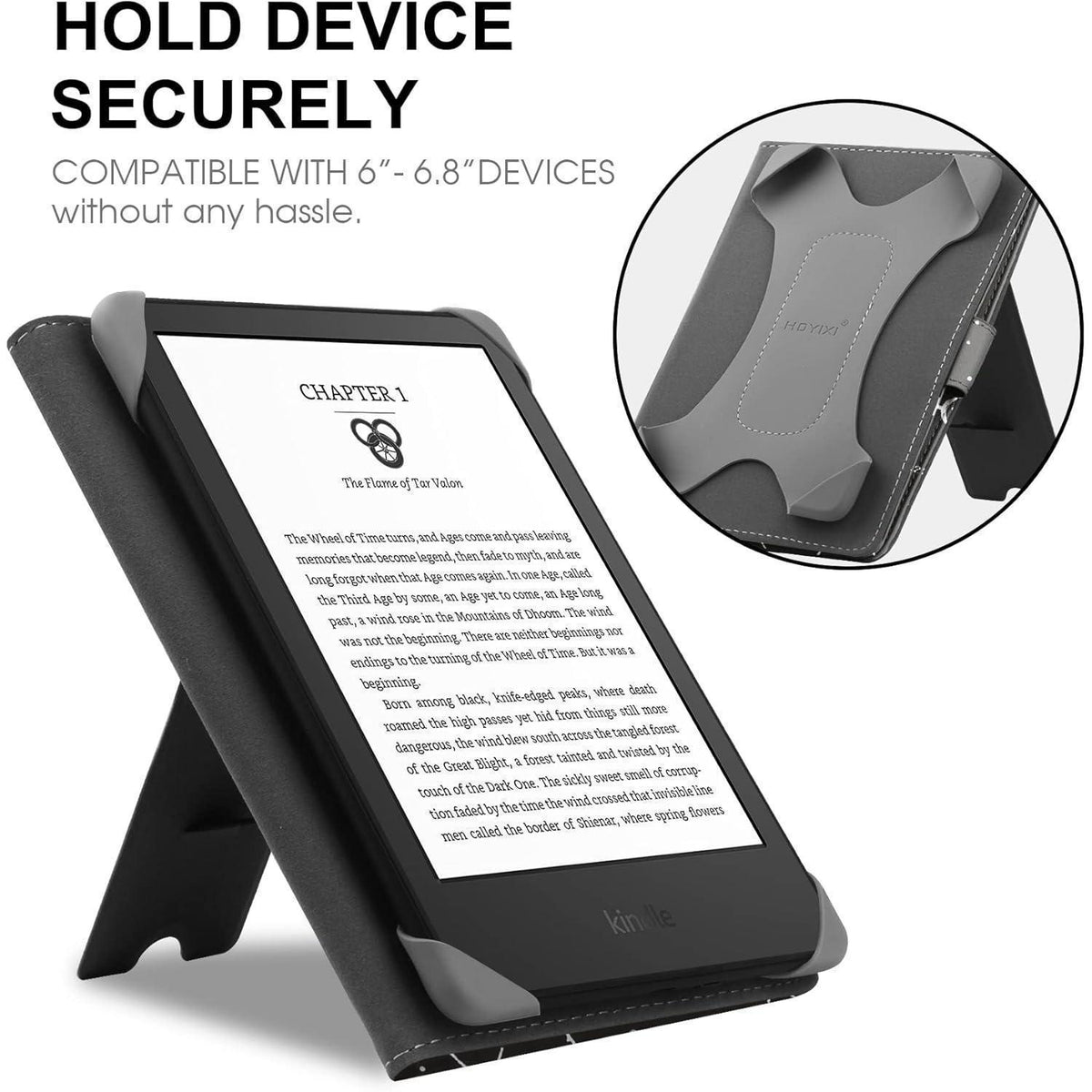 Universelle Hülle mit Ständer für 6-6.8 Zoll E-Book Reader in Lederoptik