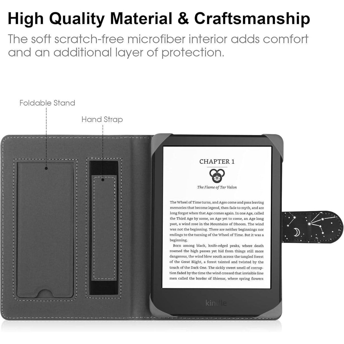 Universelle Hülle mit Ständer für 6-6.8 Zoll E-Book Reader in Lederoptik