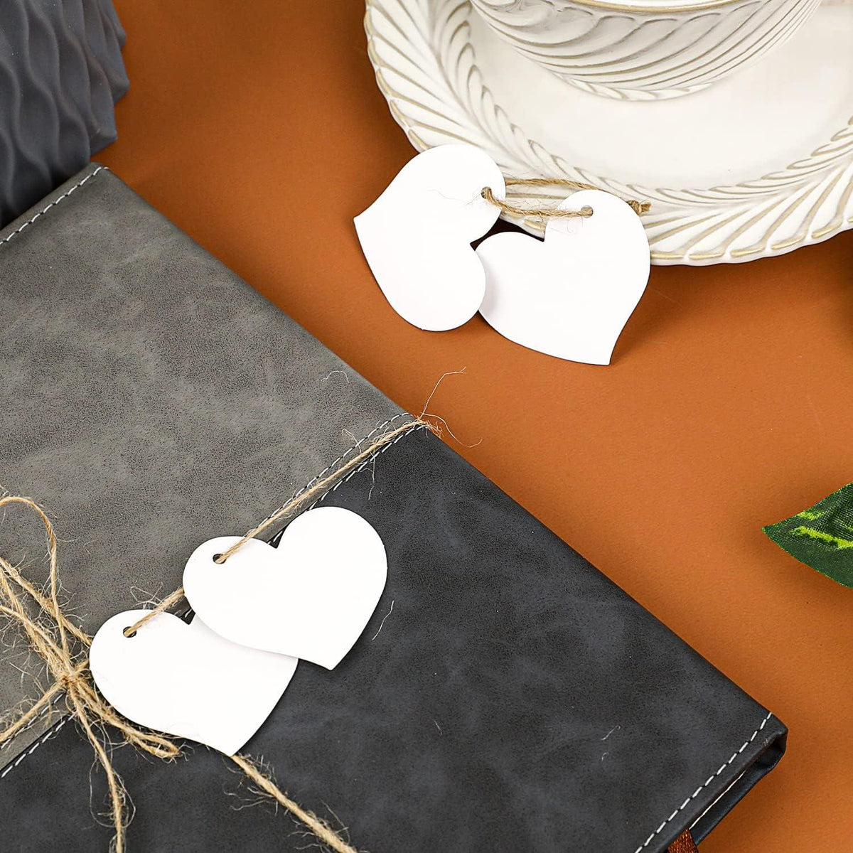 100 Stück Herz Kraftpapier Anhänger Weiße Geschenkanhänger Hochzeit