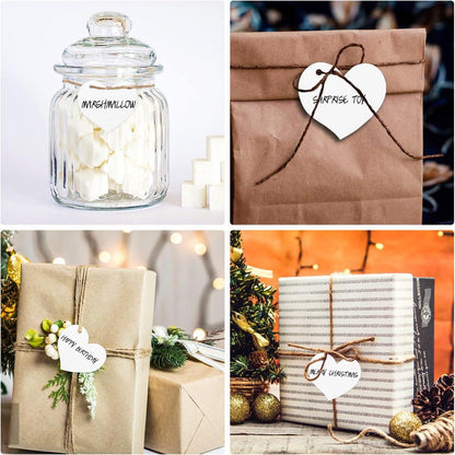 100 Stück Herz Kraftpapier Anhänger Weiße Geschenkanhänger Hochzeit