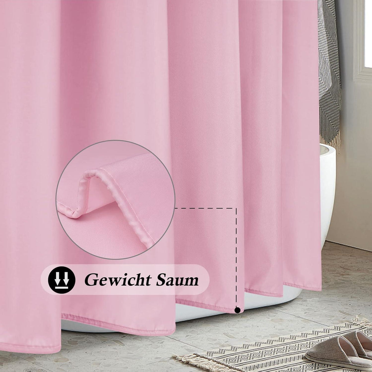 Duschvorhang Rose Antibakteriell Wasserdicht 180x200 cm