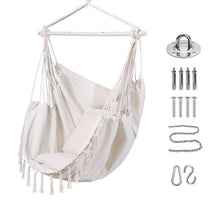 Hängematte Schaukelstuhl mit Kissen – Bequemer Boho-Stuhl für Terrasse & Garten
