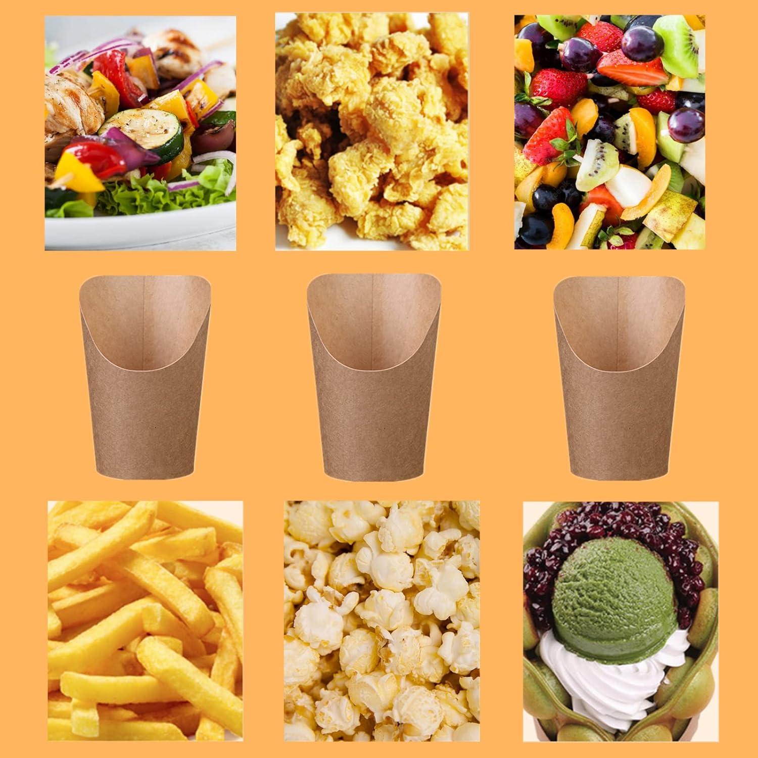 Kraftpapier Pommes Becher 50 Stück 12oz für Partys & Snacks