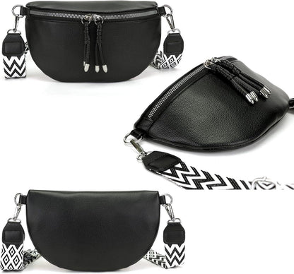 Atgbiem Umhängetasche Damen Bauchtasche Crossbody Bag Dunkelgrau