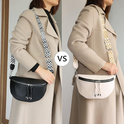 Umhängetasche Damen Crossbody Bag Stylisch Breiter Gurt Dunkelgrau