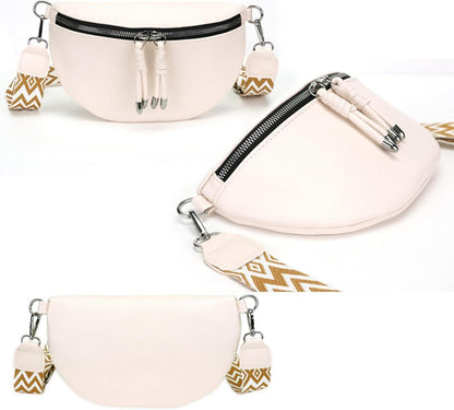 Damen Umhängetasche Bauchtasche Crossbody Bag Stylisch Breiter Gurt