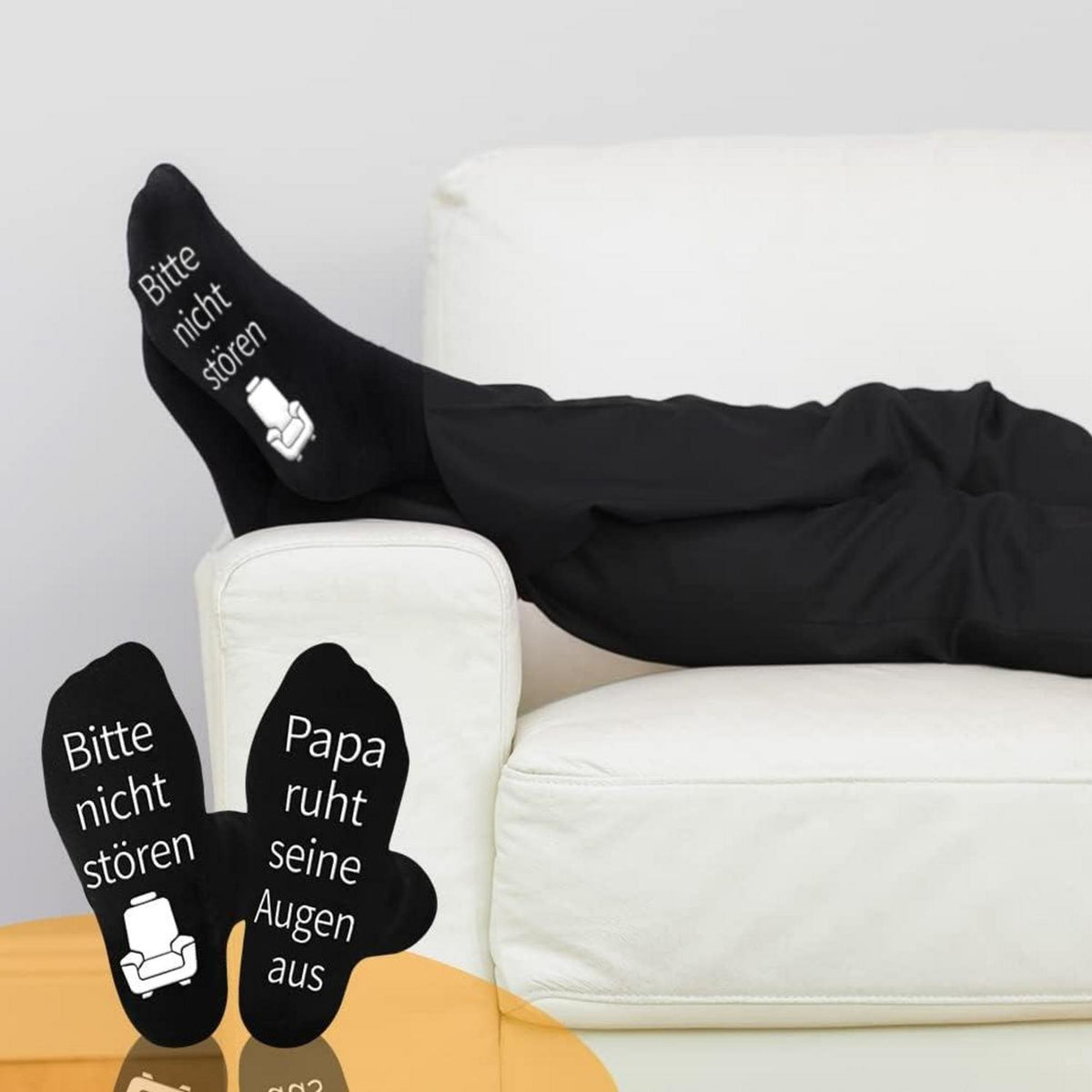 Papa Geschenk Vatertag Socken Spruch Bitte nicht stören Ruht Augen aus