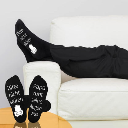 Papa Geschenk Vatertag Socken Spruch Bitte nicht stören Ruht Augen aus