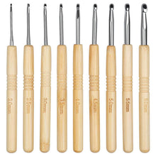 Häkelnadel Set 9 Stück Ergonomisch mit Holzgriffen