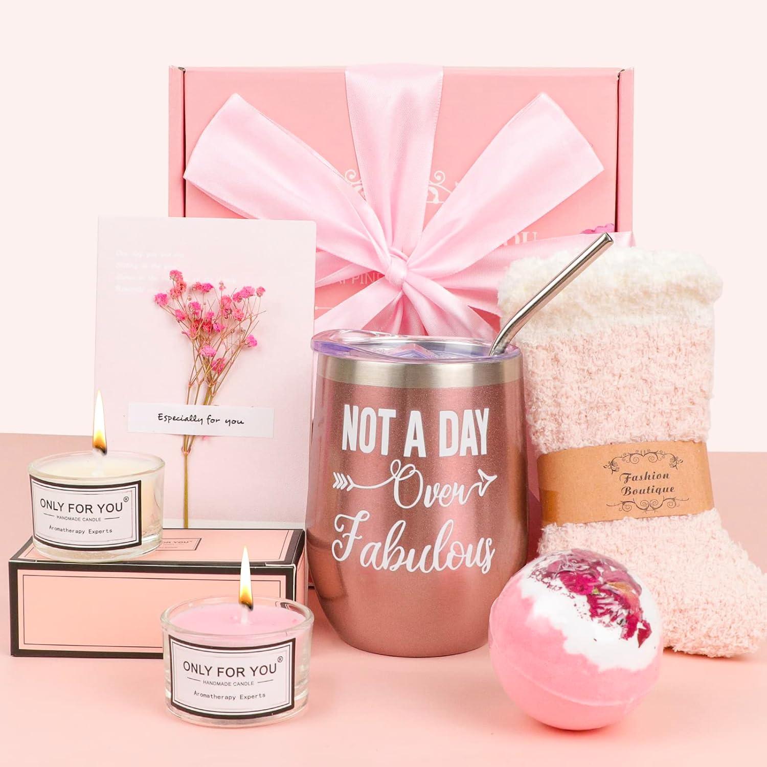 Luxuriöses Spa-Geschenkset für Frauen mit Weinglas