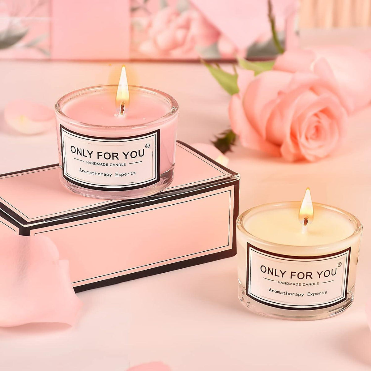 Luxuriöses Spa-Geschenkset für Frauen - 12oz Weinglas, Socken, Badekugel, Duftkerzen, Strohhalm, Trockenblumen-Grußkarte