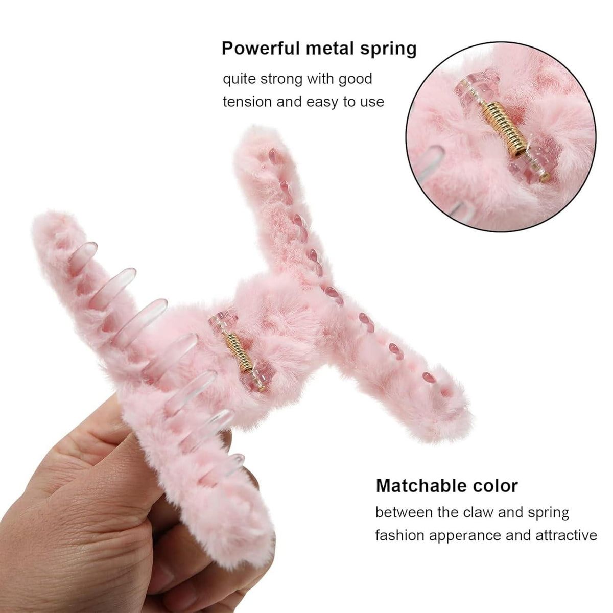 5 Stück Plüsch-Haarspangen 11cm Winter Haarklammer Frauen