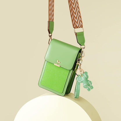 Damen Mini Umhängetasche PU Leder Schultertasche Braun