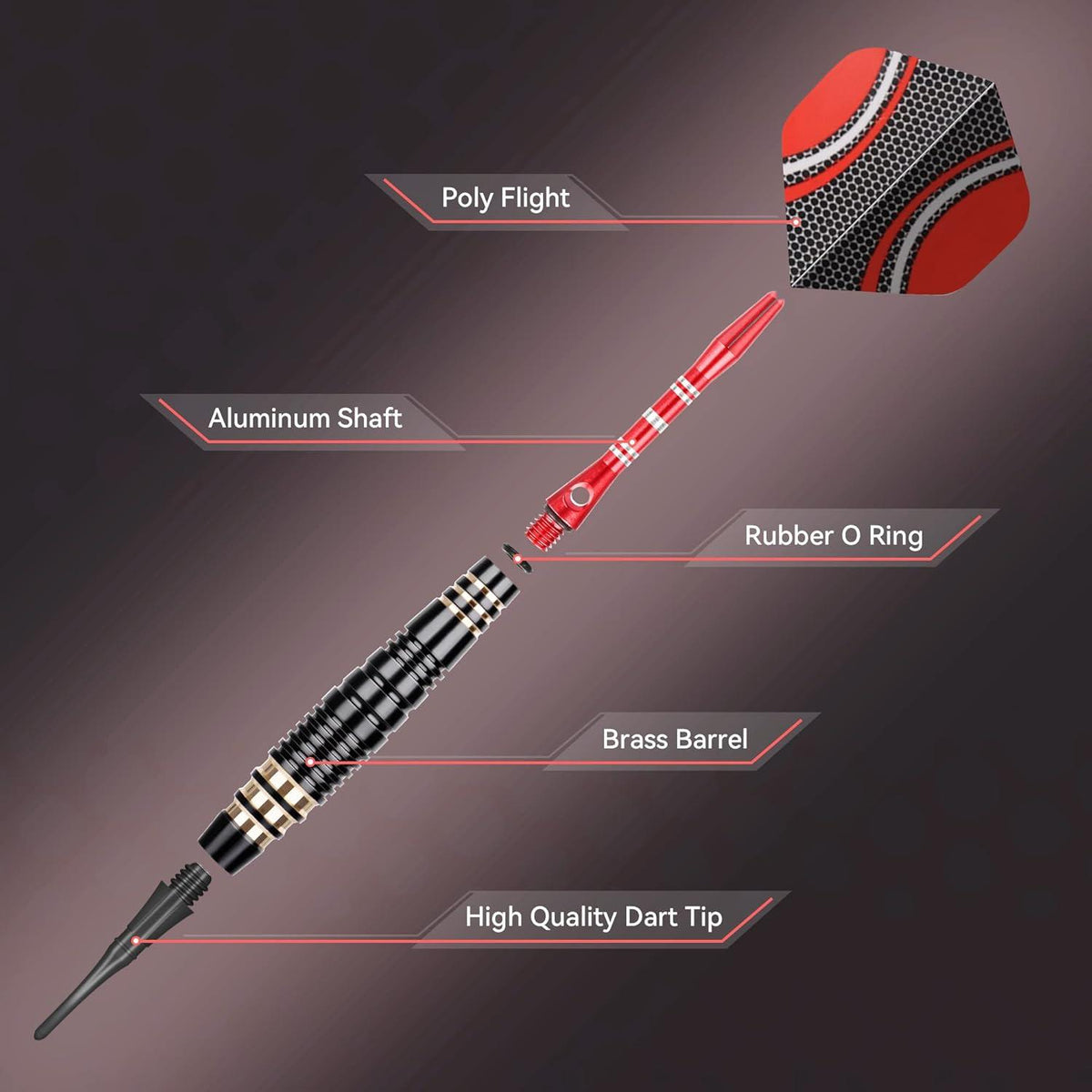 Soft Dartpfeile Set für Elektronische Dartscheibe - 16g, 6