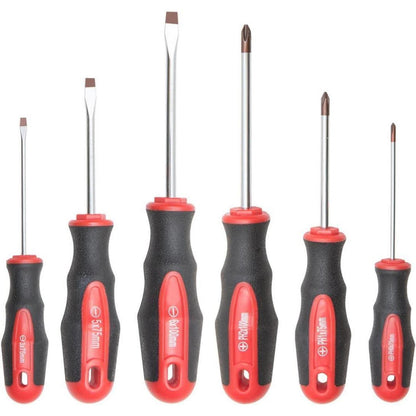 Schraubendreher-Set 6-teilig mit magnetischer Spitze, Rot