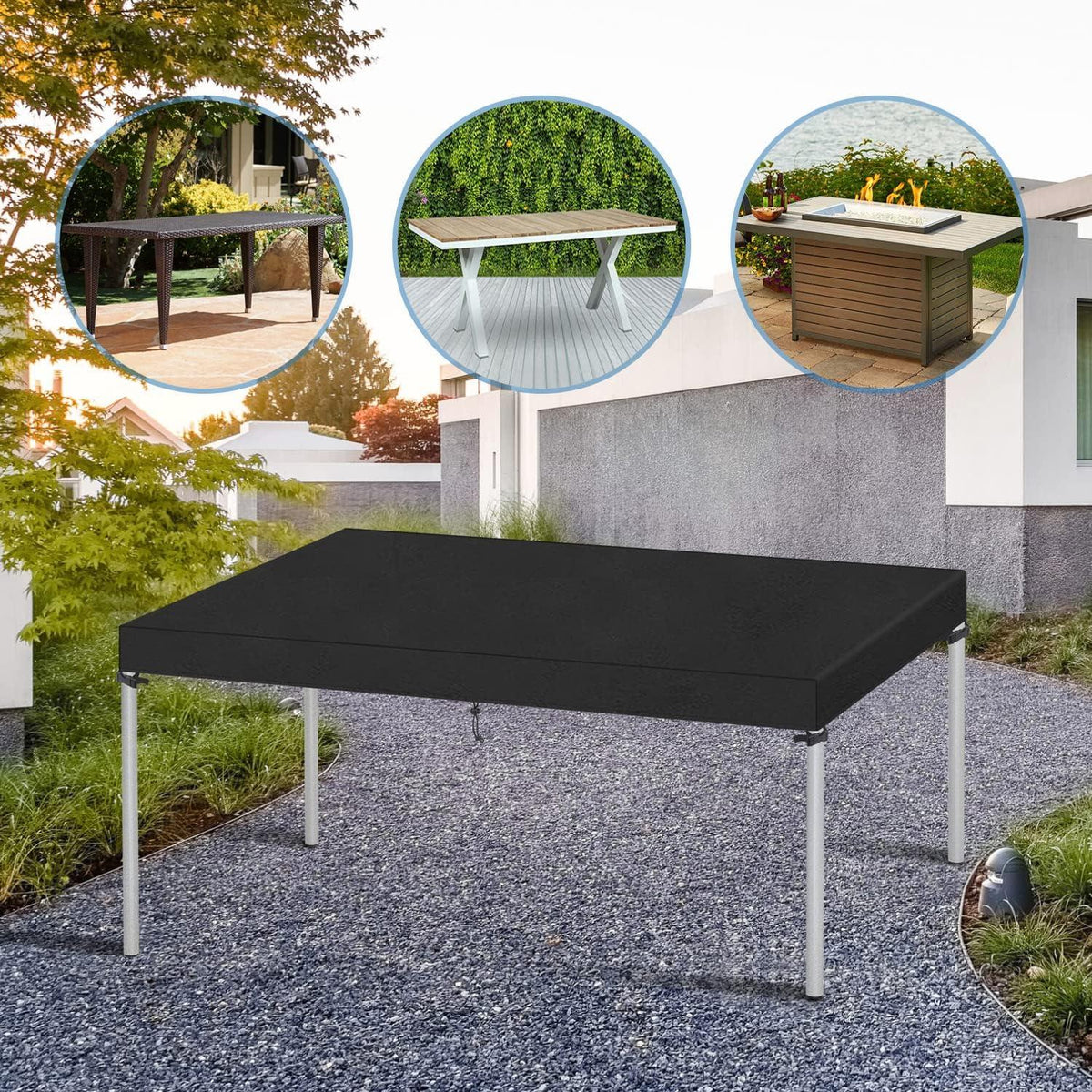 Gartenmöbel Abdeckung 200x100x15cm wasserdicht & reißfest