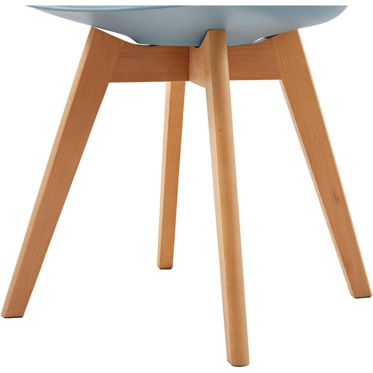 Esszimmerstühle Set 4er Buche Holz, Skandinavisch Morandi Lichtblau