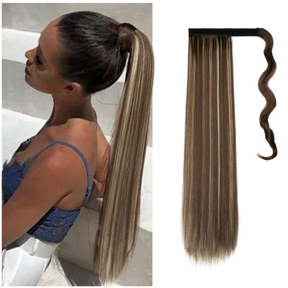 Pferdeschwanz Extension glatt, 55cm Chestnut Brown & Blond