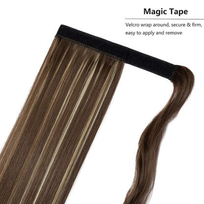 Pferdeschwanz Extension glatt, 55cm Chestnut Brown & Blond