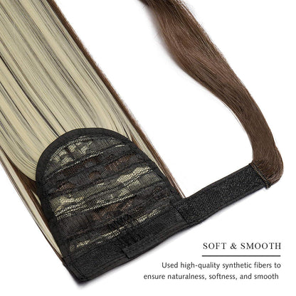 Pferdeschwanz Extension glatt, 55cm Chestnut Brown & Blond