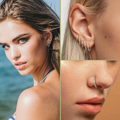 Segmentring Nasenring Septum Knorpel Helix Lippenring 10 Stück 316L Stahl 16G