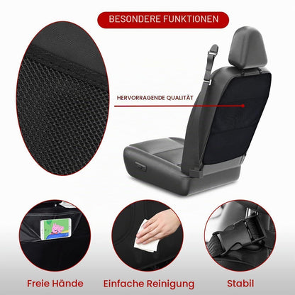 2er Set Rückenlehnenschutz Auto mit Organizer & Taschen