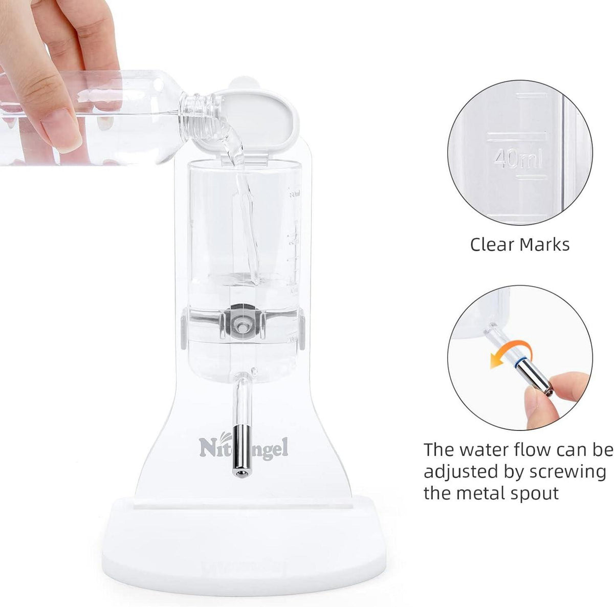 Wasserflasche mit Ständer für Hamster, Mäuse, Ratten - 80ml