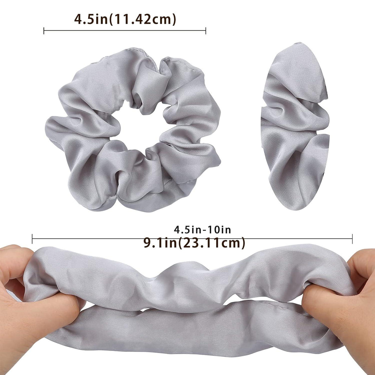 Haargummis Seide Scrunchies Satin für Damen, 6 Stück - 6 Farben