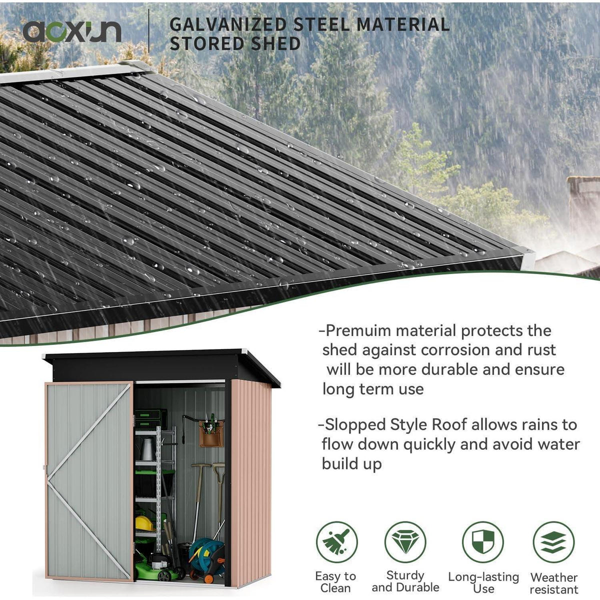 Metall Gerätehaus 90x150cm – Wetterfest & Verriegelbar