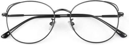 Klassische Vintage Katzenauge Fake Brille Damen Metallgestell