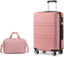 KONO Mittelgroß Reisekoffer Set Rollkoffer 2-teilig Rosegold